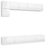 Ensemble de meubles TV 5 pcs Blanc brillant Bois d'ingénierie