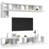 Ensemble de meubles TV 5 pcs Blanc brillant Bois d'ingénierie