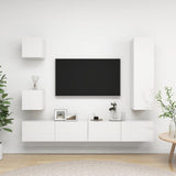 Ensemble de meuble TV 5 pcs Blanc brillant Bois d'ingénierie