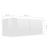 Ensemble de meubles TV 2 pcs Blanc brillant Bois d'ingénierie