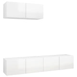 Meubles TV 3 pcs Blanc brillant Bois d'ingénierie