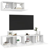 Meubles TV 3 pcs Blanc brillant Bois d'ingénierie