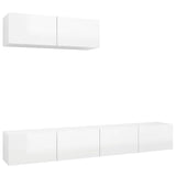 Meubles TV 3 pcs Blanc brillant Bois d'ingénierie