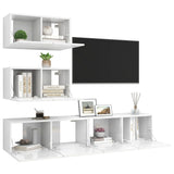 Ensemble de meubles TV 4 pcs Blanc brillant Bois d'ingénierie