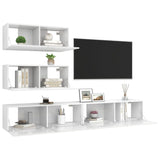 Ensemble de meubles TV 4 pcs Blanc brillant Bois d'ingénierie