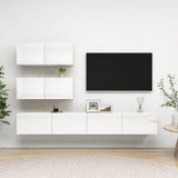 Ensemble de meubles TV 4 pcs Blanc brillant Bois d'ingénierie