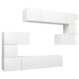 Ensemble de meuble TV 8 pcs Blanc brillant Bois d'ingénierie