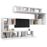 Ensemble de meuble TV 8 pcs Blanc brillant Bois d'ingénierie