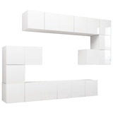 Ensemble de meuble TV 10 pcs Blanc brillant Bois d'ingénierie