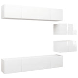 Ensemble de meubles TV 6 pcs Blanc brillant Bois d'ingénierie