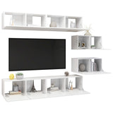 Ensemble de meubles TV 6 pcs Blanc brillant Bois d'ingénierie