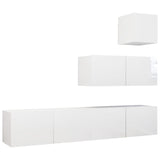 Ensemble de meuble TV 4 pcs Blanc brillant Bois d'ingénierie