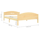 Cadre de lit sans matelas bois massif de pin 140x200 cm