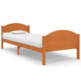 Cadre de lit sans matelas marron miel pin massif 100x200 cm