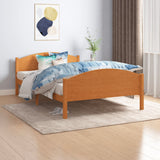 Cadre de lit sans matelas marron miel pin massif 120x200 cm