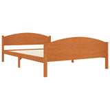 Cadre de lit sans matelas marron miel pin massif 140x200 cm