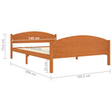 Cadre de lit sans matelas marron miel pin massif 140x200 cm