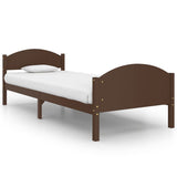 Cadre de lit sans matelas marron foncé bois pin massif 90x200cm