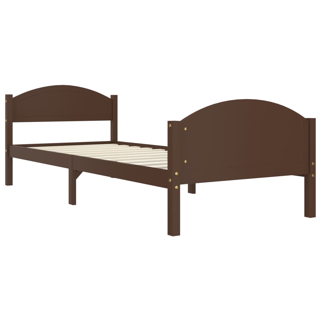 Cadre de lit sans matelas marron foncé bois pin massif 90x200cm