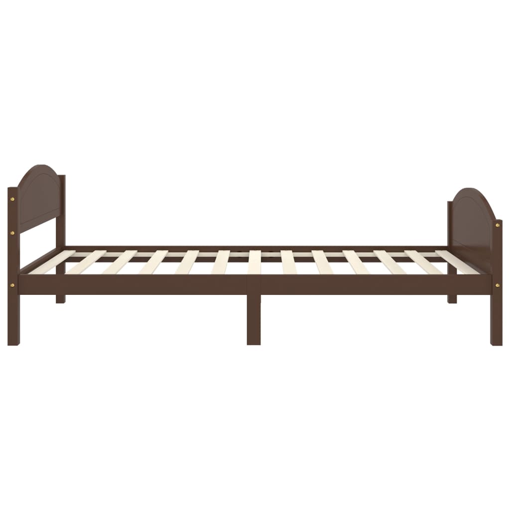 Cadre de lit sans matelas marron foncé bois pin massif 90x200cm