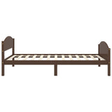 Cadre de lit sans matelas marron foncé bois pin massif 90x200cm