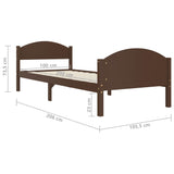 Cadre de lit sans matelas marron foncé pin massif 100x200 cm