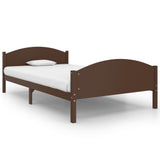 Cadre de lit sans matelas marron foncé pin massif 120x200 cm