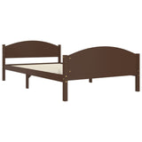 Cadre de lit sans matelas marron foncé pin massif 120x200 cm