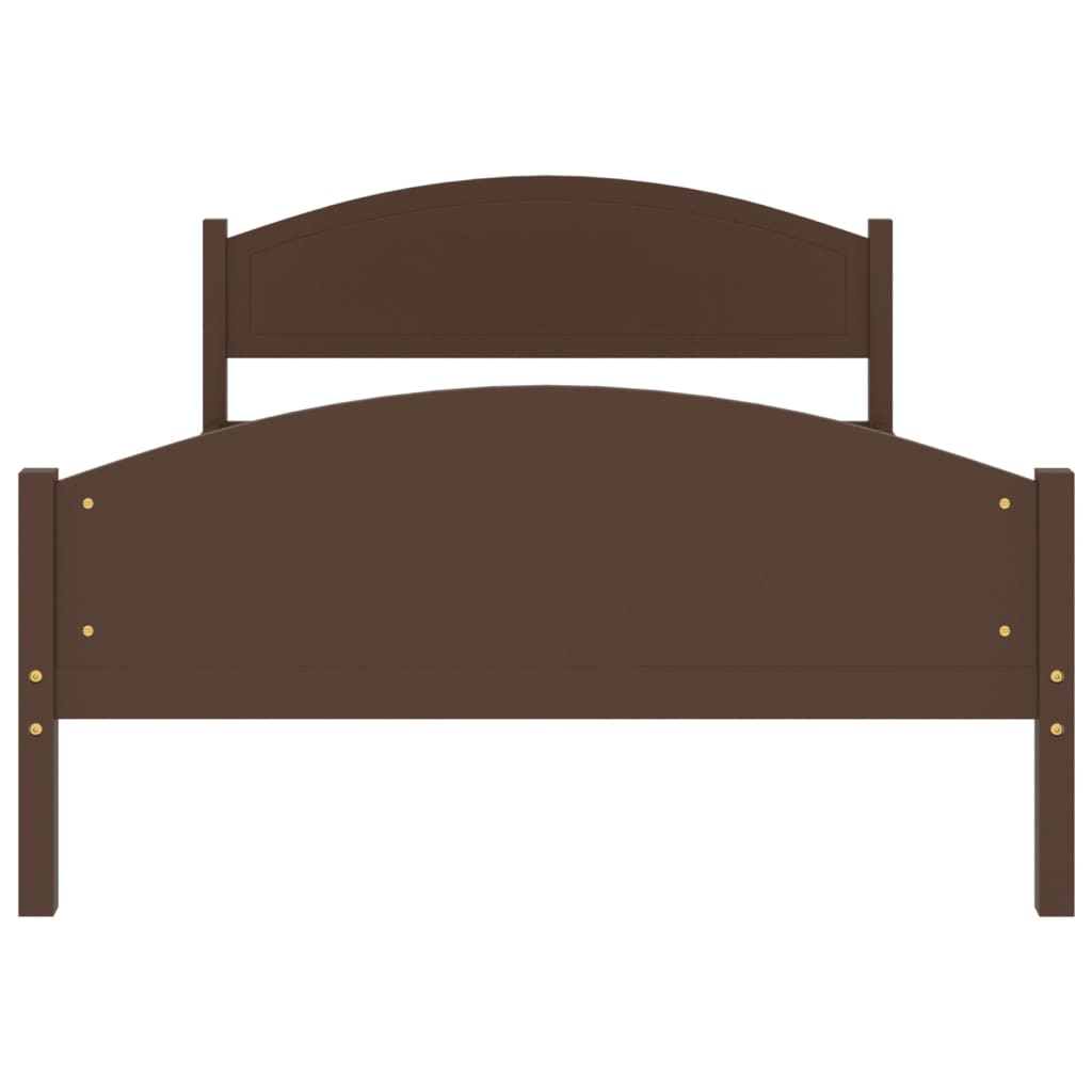 Cadre de lit sans matelas marron foncé pin massif 120x200 cm