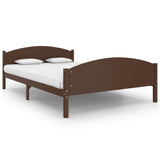 Cadre de lit sans matelas marron foncé pin massif 140x200 cm