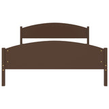 Cadre de lit sans matelas marron foncé pin massif 140x200 cm