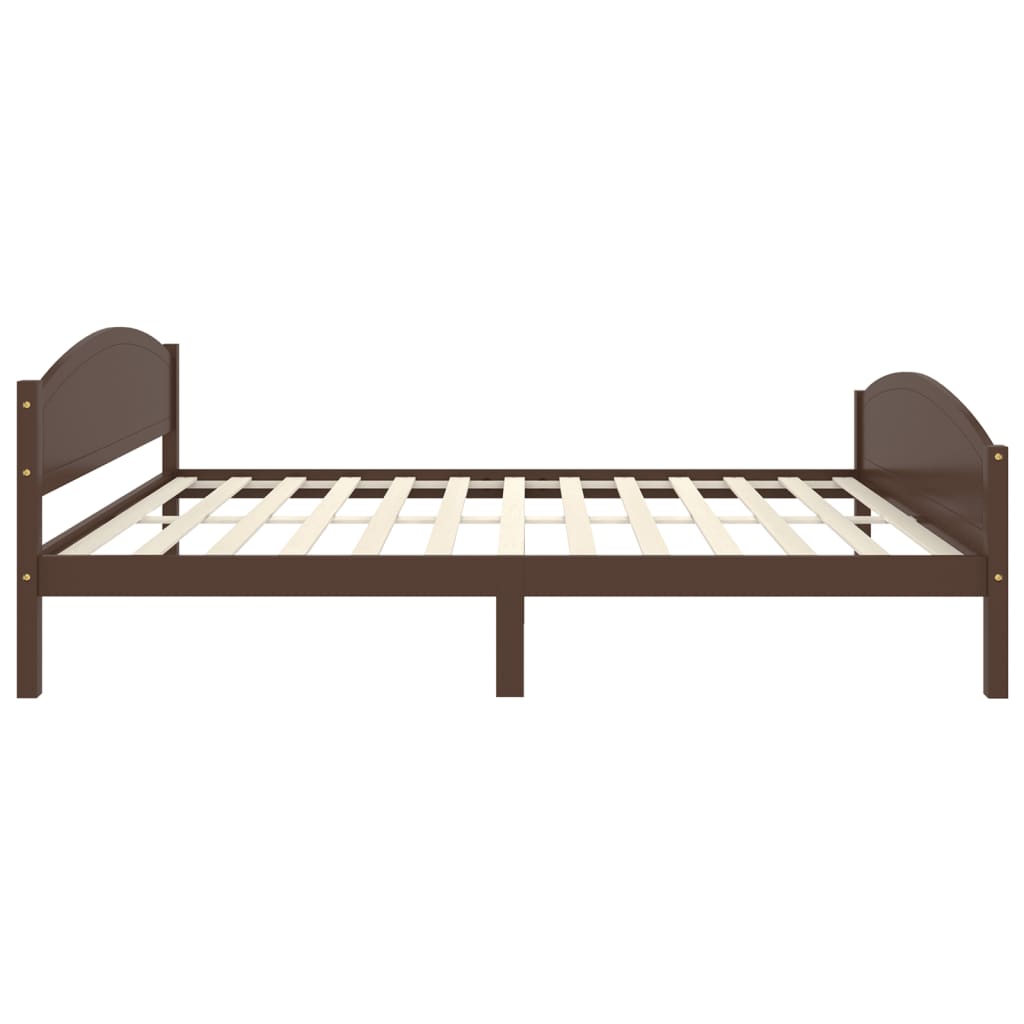 Cadre de lit sans matelas marron foncé pin massif 140x200 cm