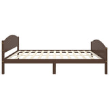 Cadre de lit sans matelas marron foncé pin massif 160x200 cm