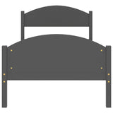 Cadre de lit sans matelas gris foncé bois pin massif 90x200cm