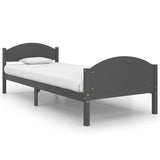 Cadre de lit sans matelas gris foncé pin massif 100x200 cm