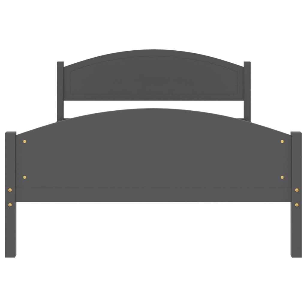 Cadre de lit sans matelas gris foncé pin massif 120x200 cm