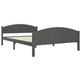 Cadre de lit sans matelas gris foncé pin massif 140x200 cm