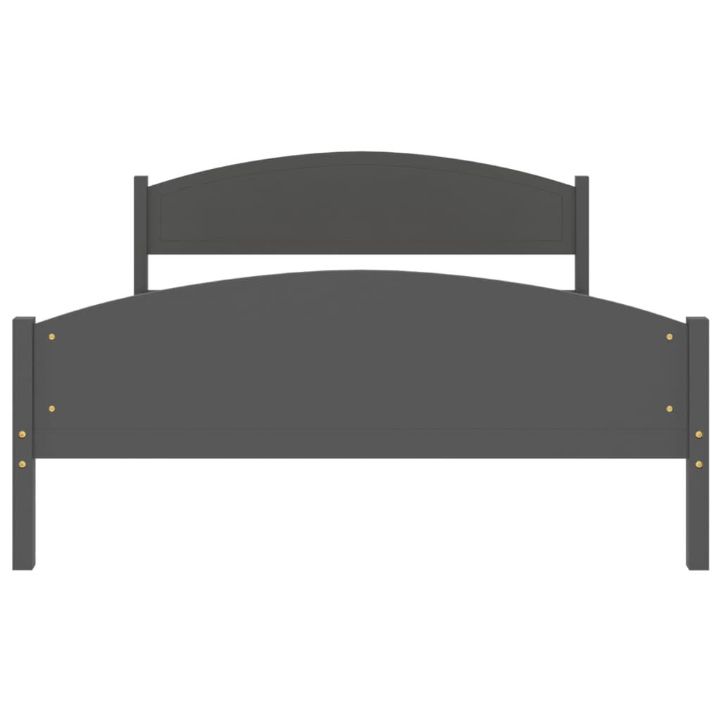 Cadre de lit sans matelas gris foncé pin massif 140x200 cm