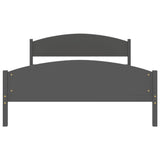 Cadre de lit sans matelas gris foncé pin massif 140x200 cm