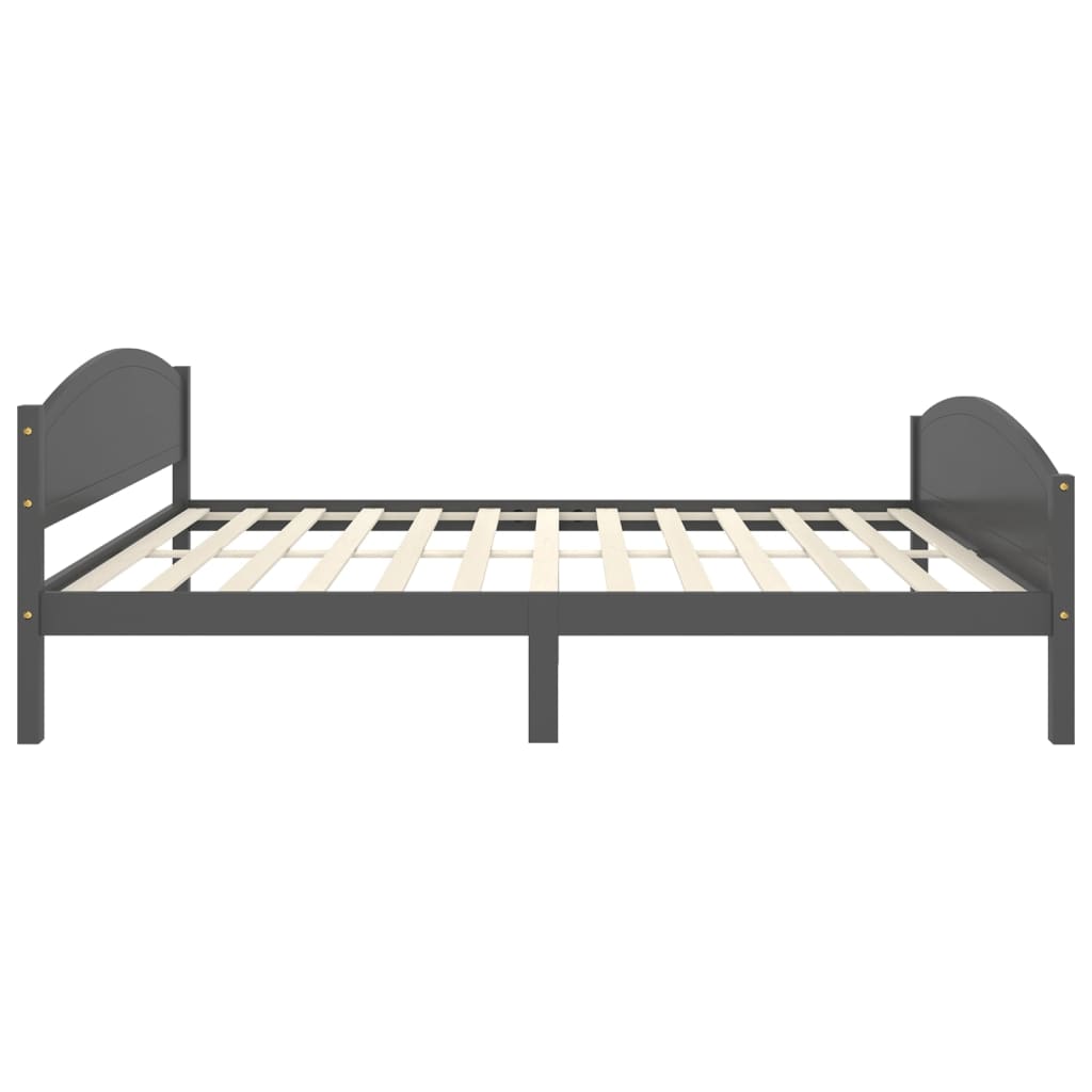 Cadre de lit sans matelas gris foncé pin massif 140x200 cm