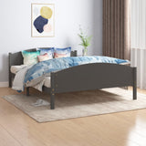 Cadre de lit sans matelas gris foncé pin massif 140x200 cm