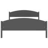 Cadre de lit sans matelas gris foncé pin massif 160x200 cm