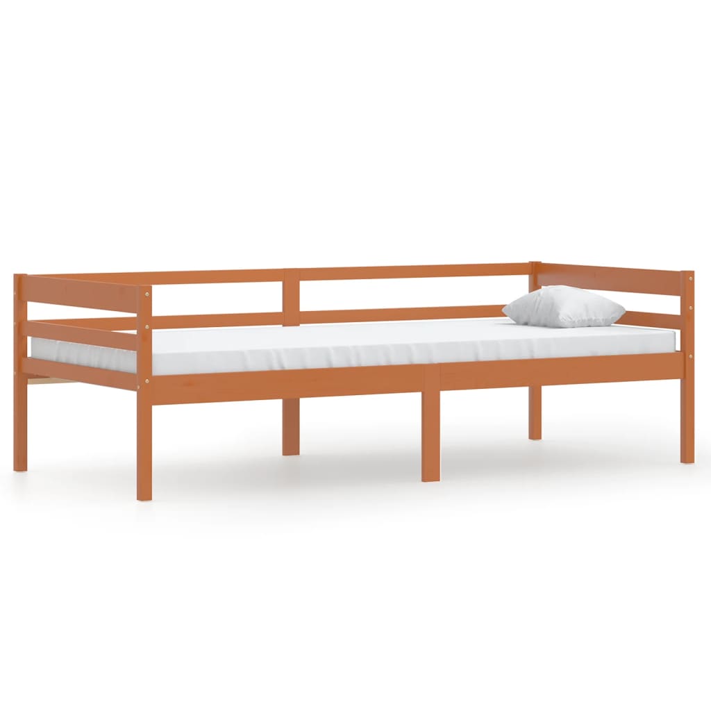 Cadre de lit sans matelas Marron miel Bois pin massif 90x200 cm