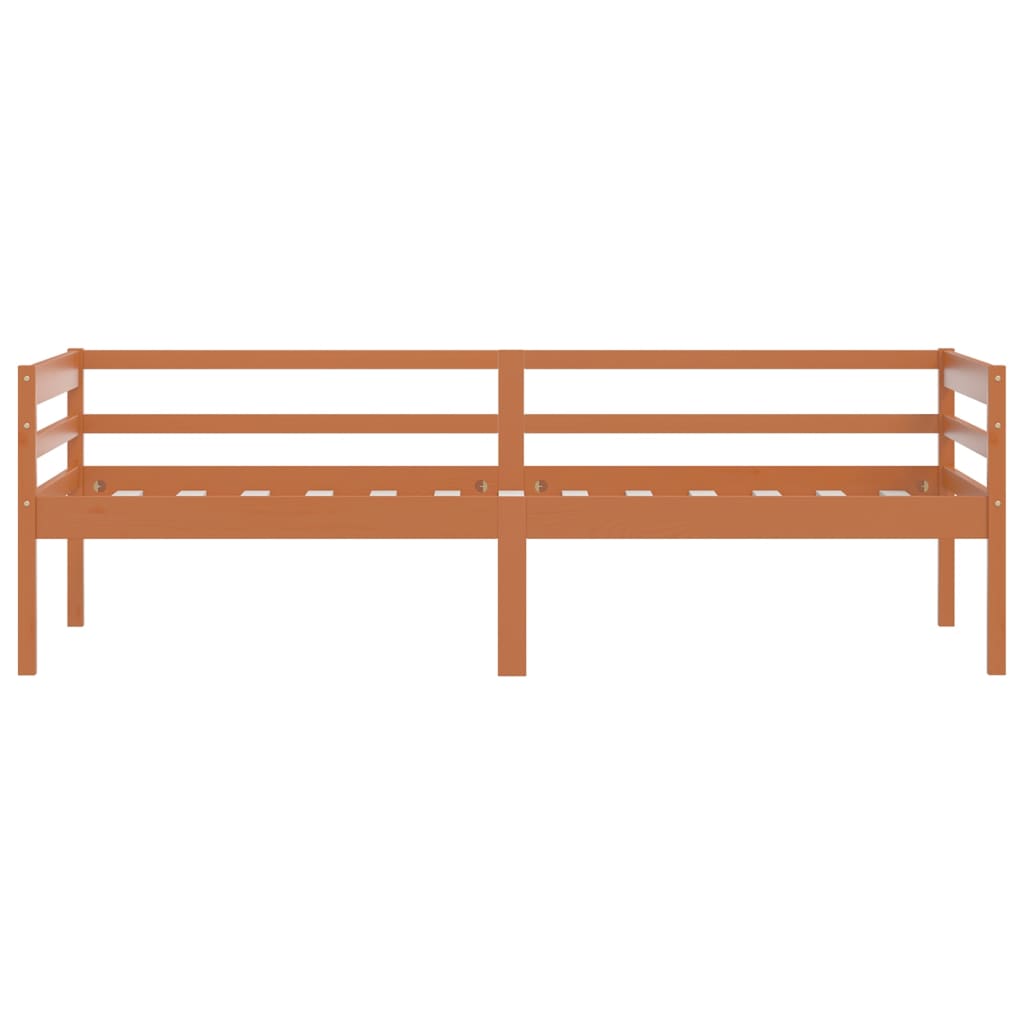 Cadre de lit sans matelas Marron miel Bois pin massif 90x200 cm