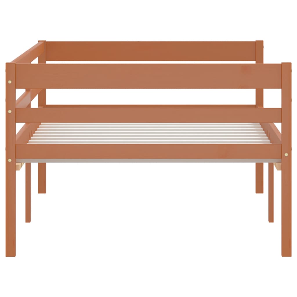 Cadre de lit sans matelas Marron miel Bois pin massif 90x200 cm