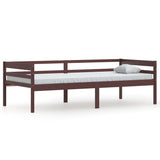 Cadre de lit sans matelas marron foncé bois pin massif 90x200cm