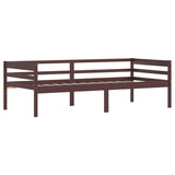 Cadre de lit sans matelas marron foncé bois pin massif 90x200cm