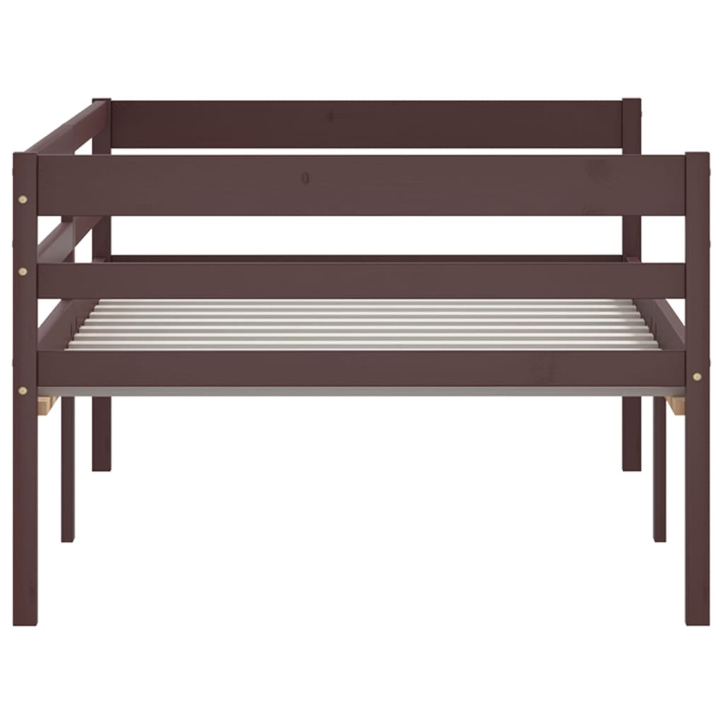 Cadre de lit sans matelas marron foncé bois pin massif 90x200cm