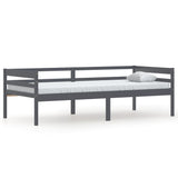 Cadre de lit sans matelas gris foncé bois pin massif 90x200cm