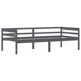 Cadre de lit sans matelas gris foncé bois pin massif 90x200cm